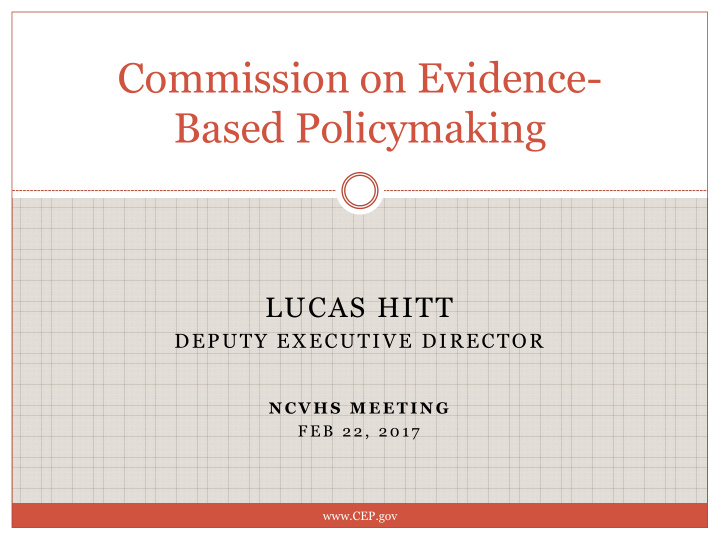 commission on evidence based policymaking