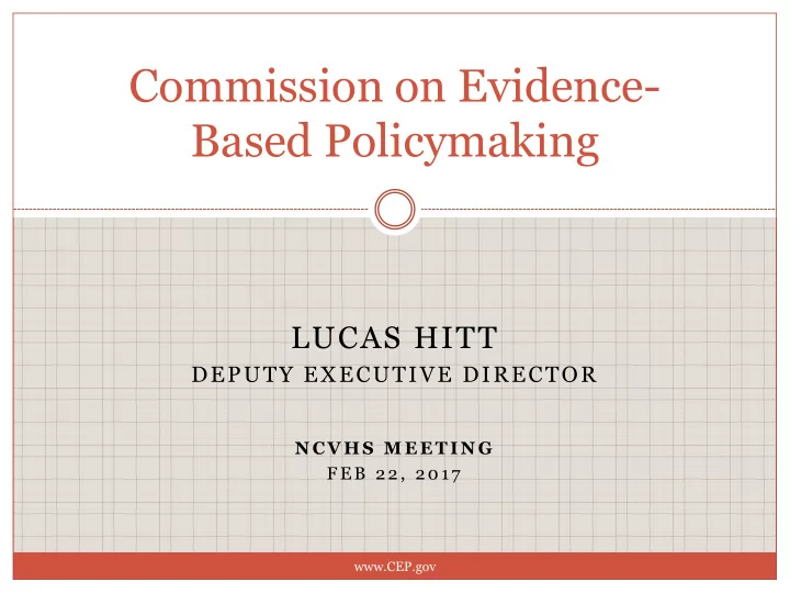 commission on evidence based policymaking