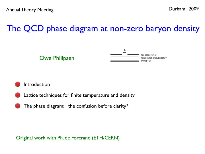 the qcd phase diagram at non zero baryon density