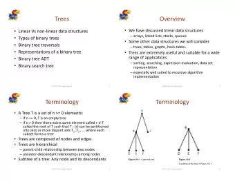 Trees  Overview  We have discussed linear data structures  Linear Vs non-linear data