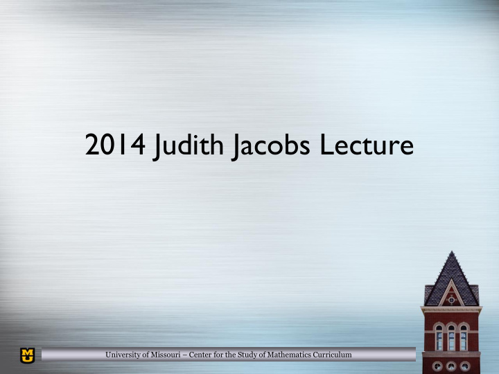 2014 judith jacobs lecture
