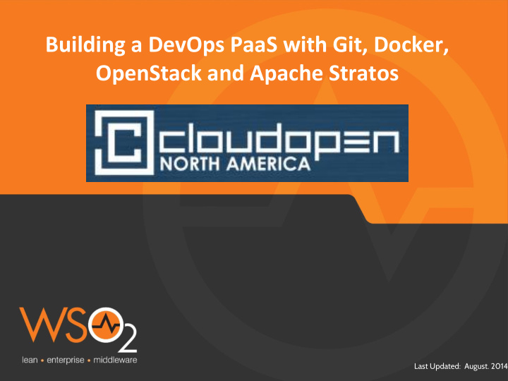 building a devops paas with git docker openstack and