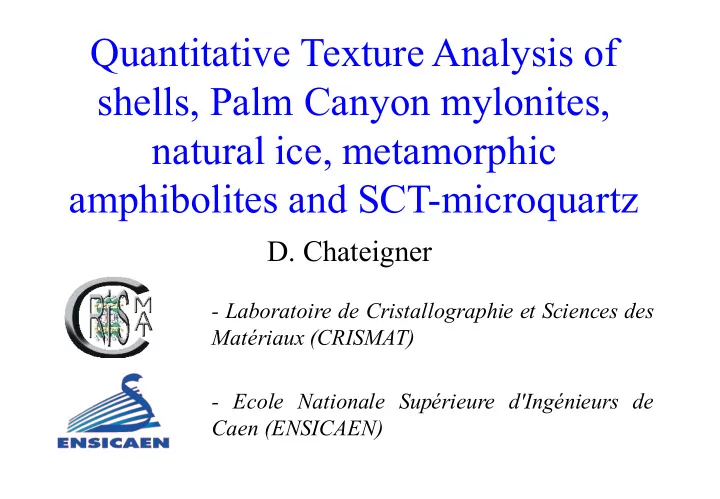 quantitative texture analysis of shells palm canyon