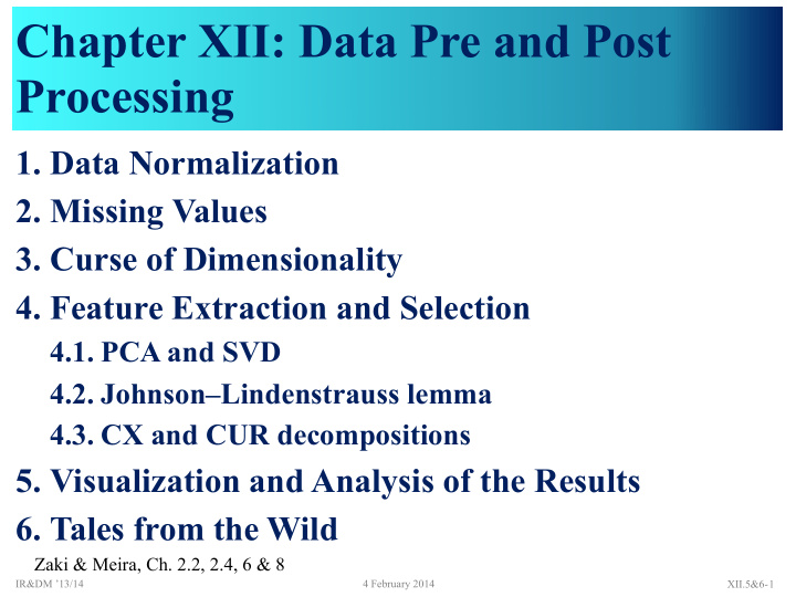 chapter xii data pre and post processing