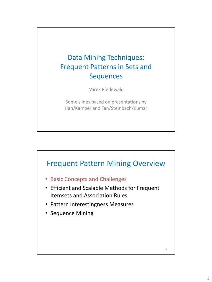 frequent pattern mining overview
