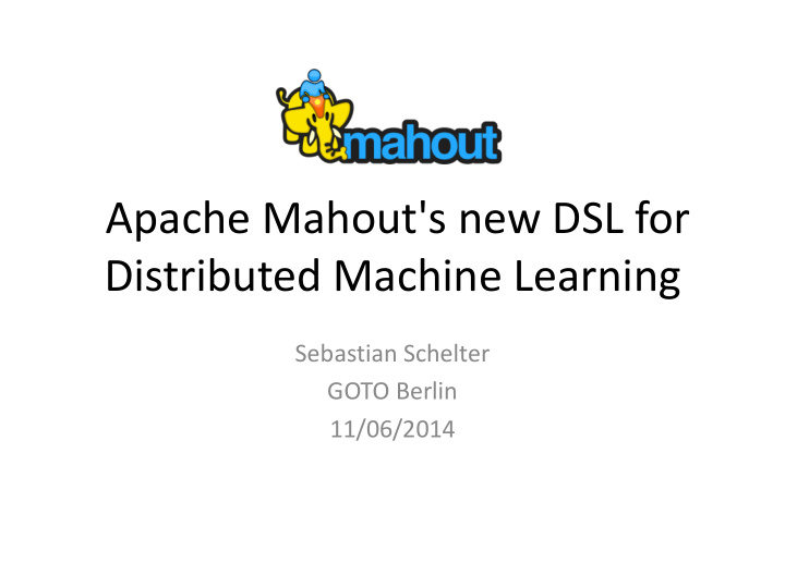 distributed machine learning