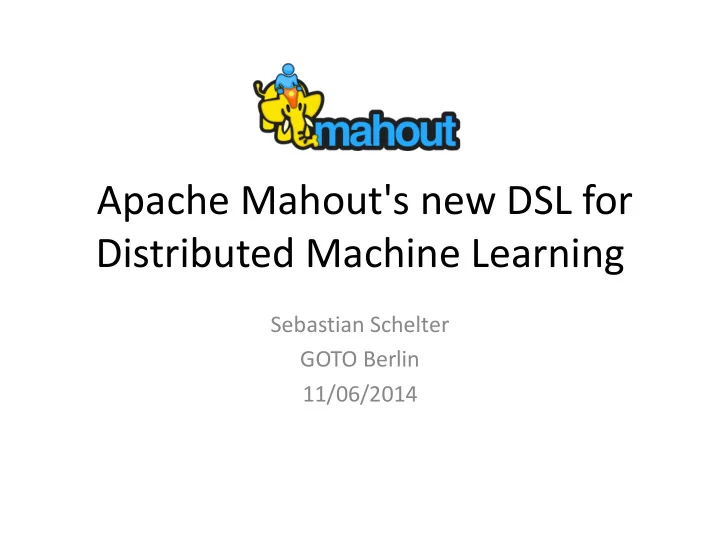distributed machine learning