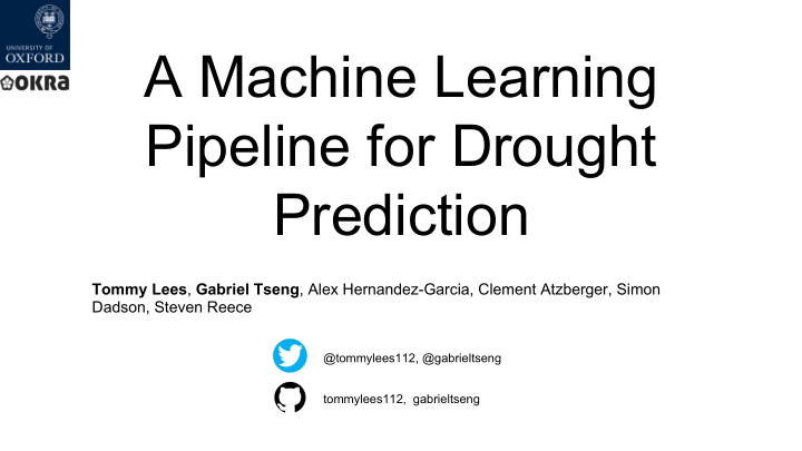 a machine learning pipeline for drought prediction