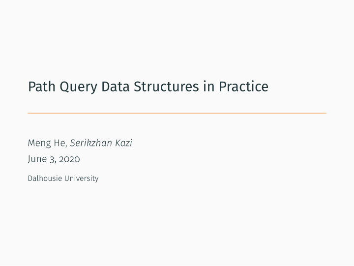 path query data structures in practice