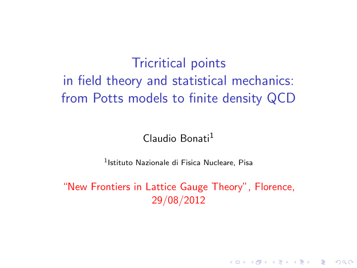 tricritical points in field theory and statistical