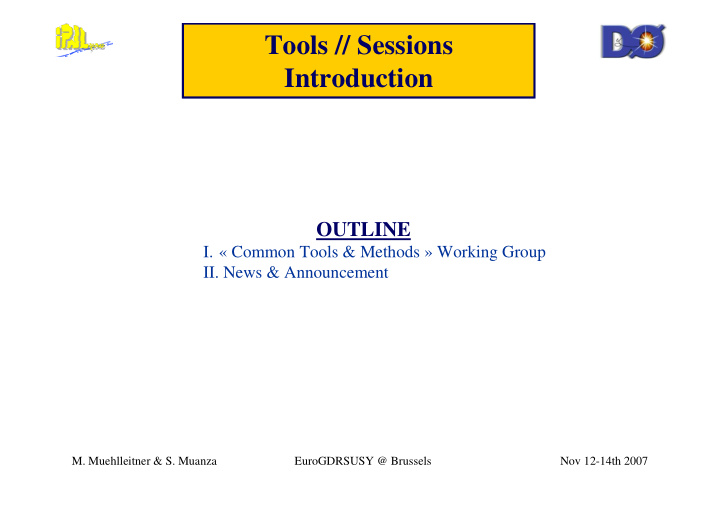 tools sessions introduction