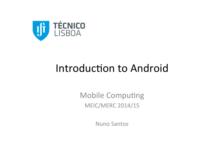 introduc on to android