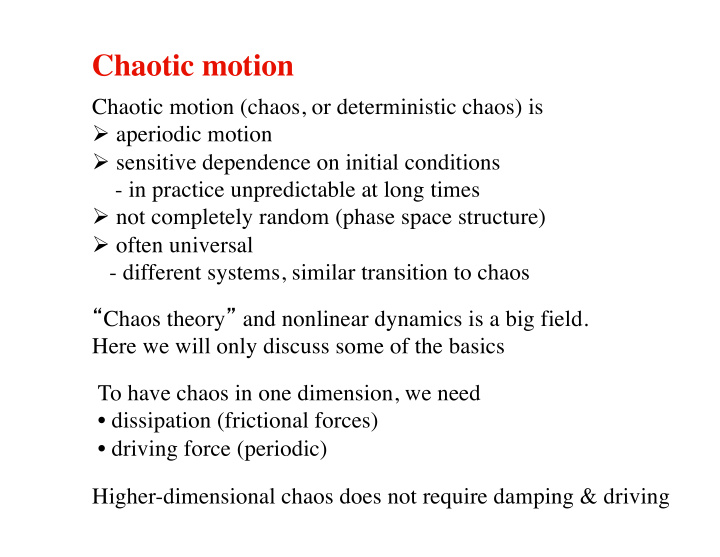 chaotic motion