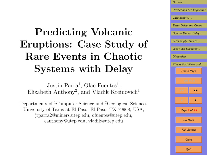 predicting volcanic