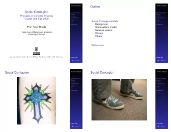 Outline  Social Contagion  Social Contagion  Social Contagion  Social Contagion  Models  Models