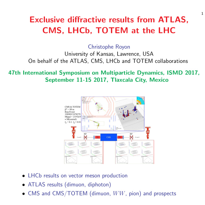 exclusive diffractive results from atlas cms lhcb totem
