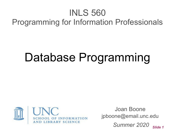 database programming