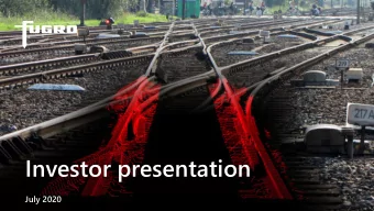 Investor presentation  July 2020  Investor presentation May 2020  Contents  Profile &amp;  H1 2020