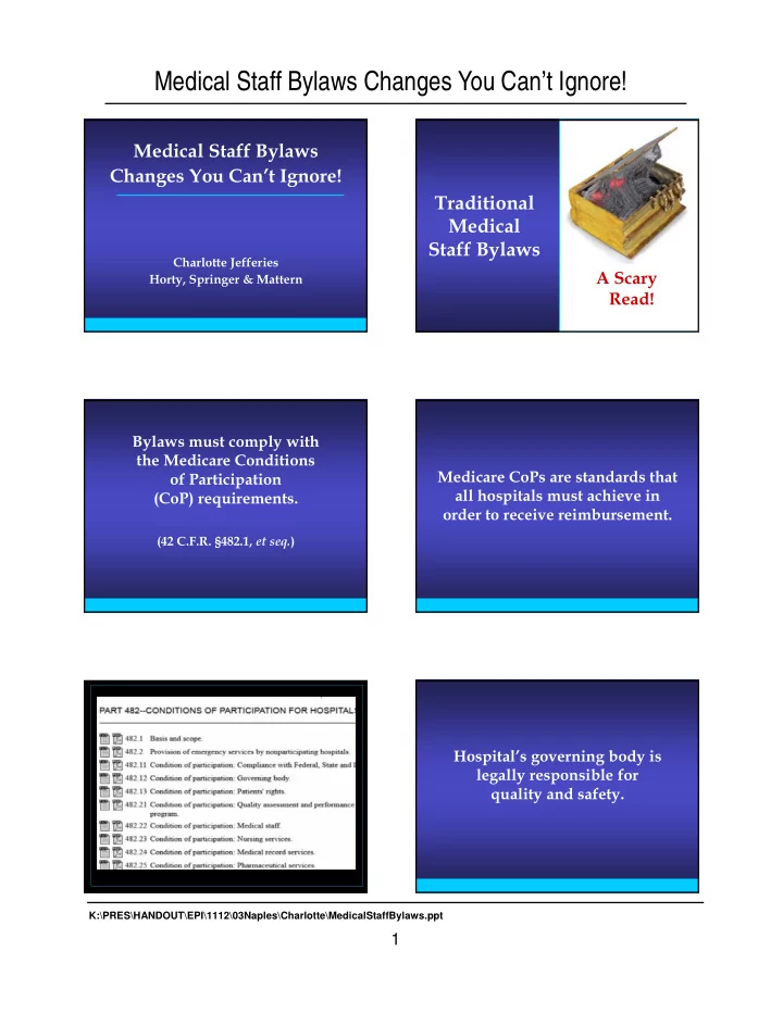 medical staff bylaws changes you can t ignore