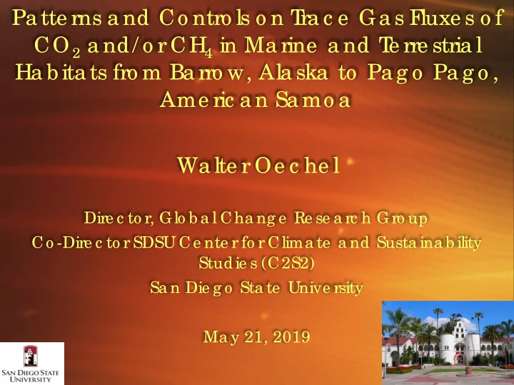 pa tte rns a nd co ntro ls o n t ra c e ga s f luxe s o f