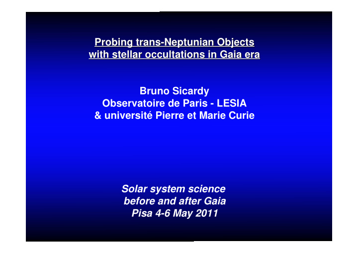 probing trans neptunian objects probing trans neptunian
