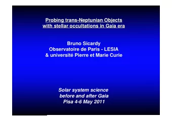 Probing trans-Neptunian Objects  Probing trans-Neptunian Objects  with stellar occultations in Gaia