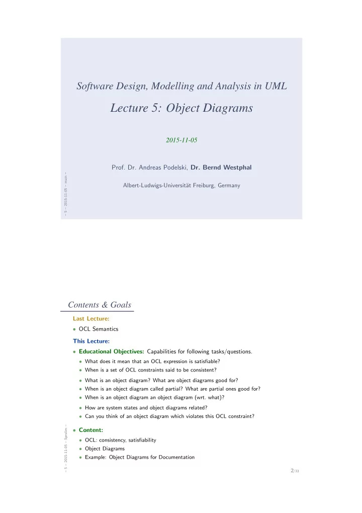 lecture 5 object diagrams