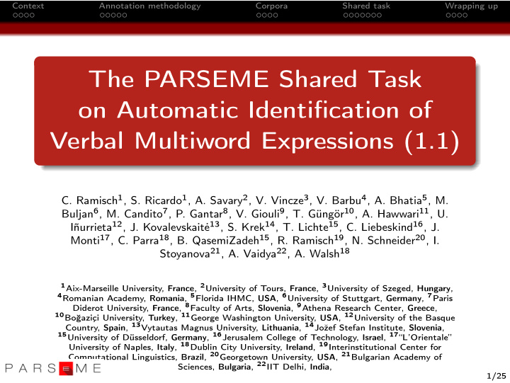 the parseme shared task on automatic identification of