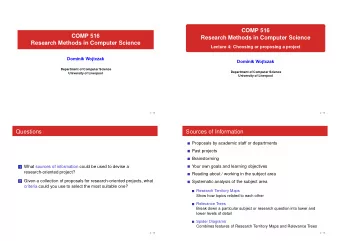 COMP 516  COMP 516  Research Methods in Computer Science  Research Methods in Computer Science