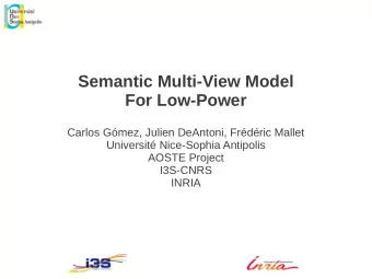 Semantic Multi-View Model  For Low-Power  Carlos Gmez, Julien DeAntoni, Frdric Mallet