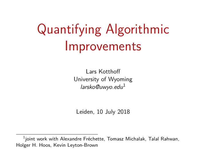 quantifying algorithmic improvements