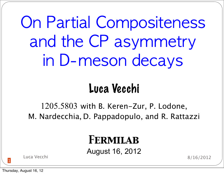 on partial compositeness and the cp asymmetry in d meson
