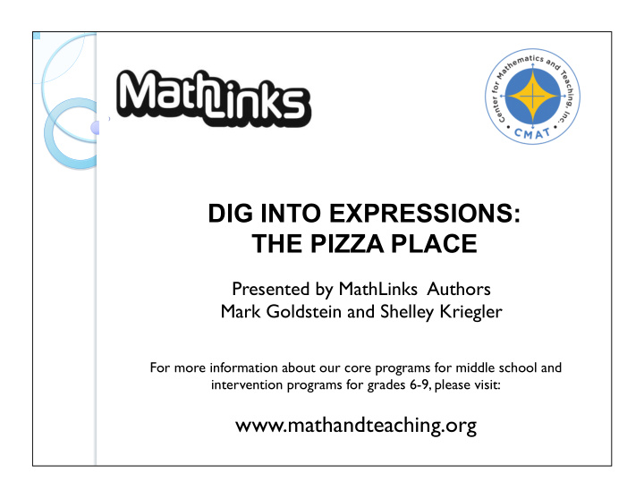dig into expressions the pizza place