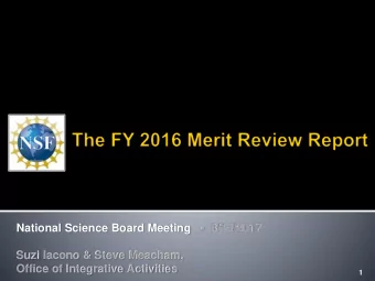 Office of Integrative Activities  1  Report Overview  NSB 77-150 &amp; 84-114  Executive Summary