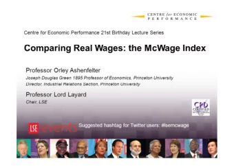 Comparing Real Wages: the McWage Index  Professor Orley Ashenfelter  Joseph Douglas Green 1895
