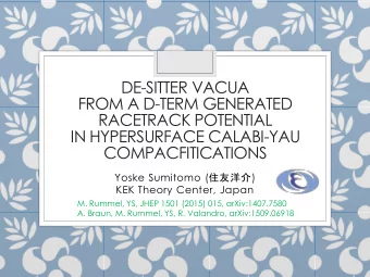 DE-SITTER VACUA  FROM A D-TERM GENERATED  RACETRACK POTENTIAL  IN HYPERSURFACE CALABI-YAU