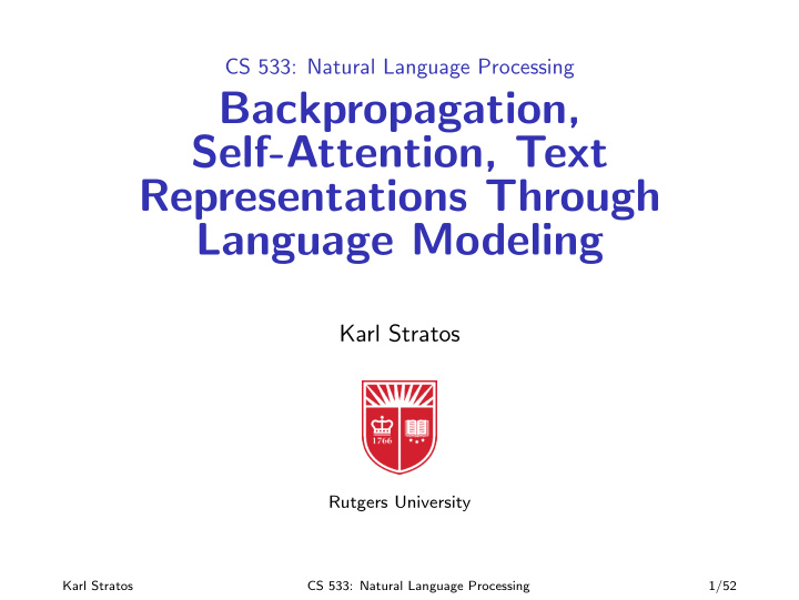 backpropagation self attention text representations