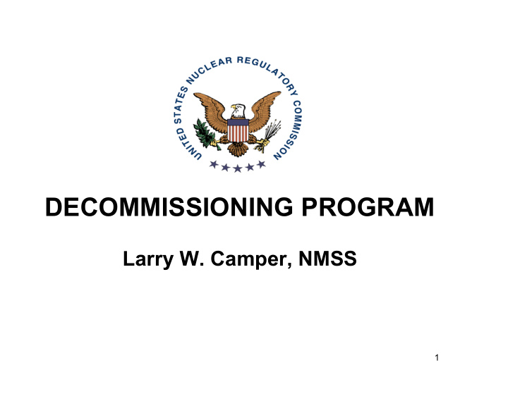 decommissioning program