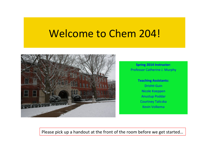 welcome to chem 204