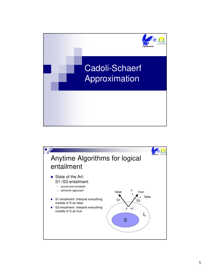 cadoli schaerf approximation