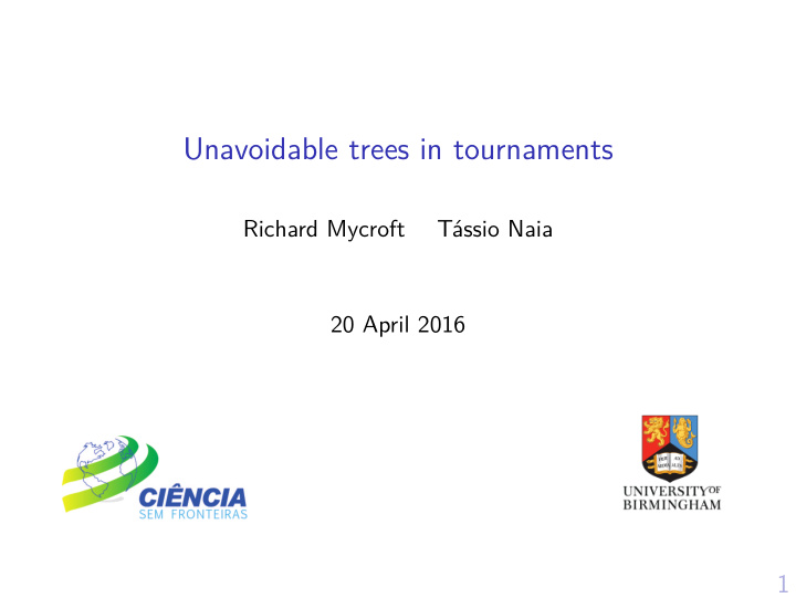 unavoidable trees in tournaments