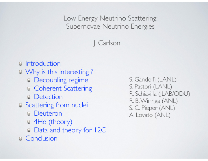 low energy neutrino scattering supernovae neutrino