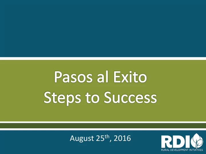 august 25 th 2016 rural development initiatives