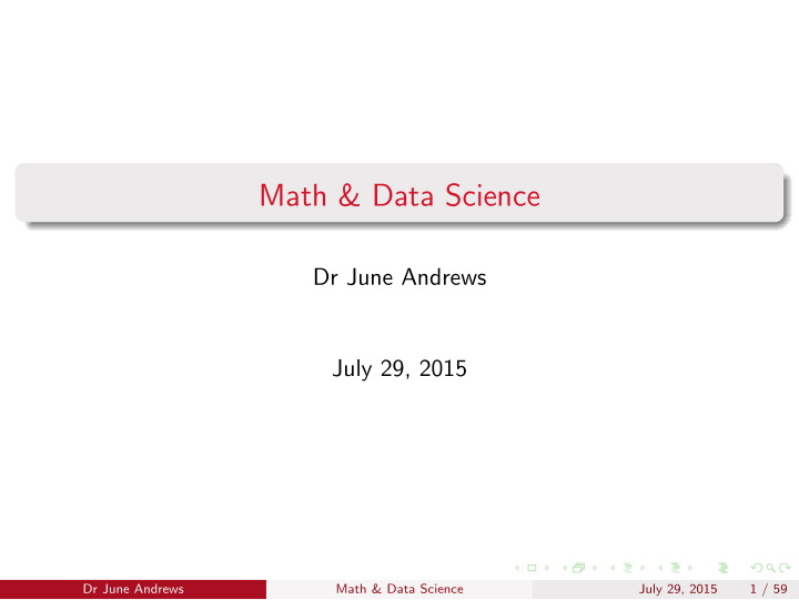 math data science