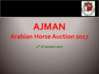 AJMAN  Arabian Horse Auction 2017 4 th of January 2017  1  MUHIB M S H  STALLION, CHESTNUT,
