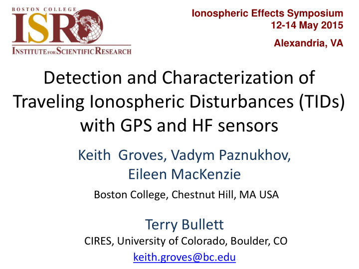detection and characterization of traveling ionospheric