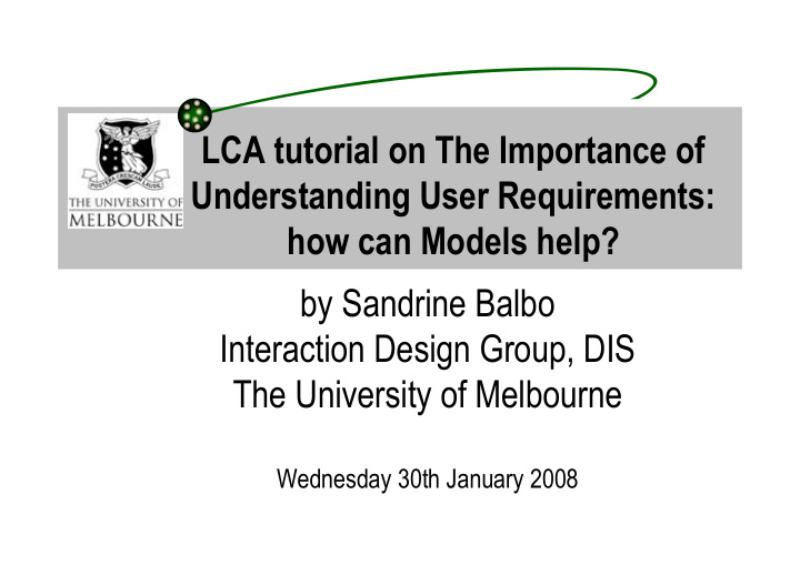 lca tutorial on the importance of understanding user