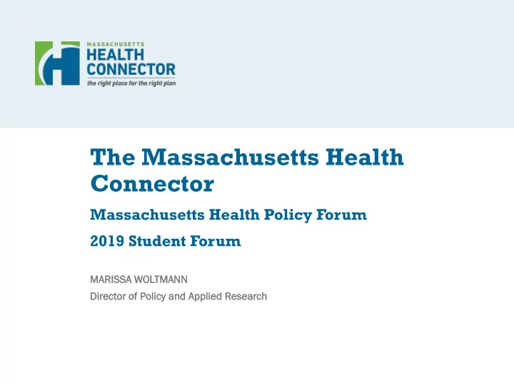 the massachusetts health connector
