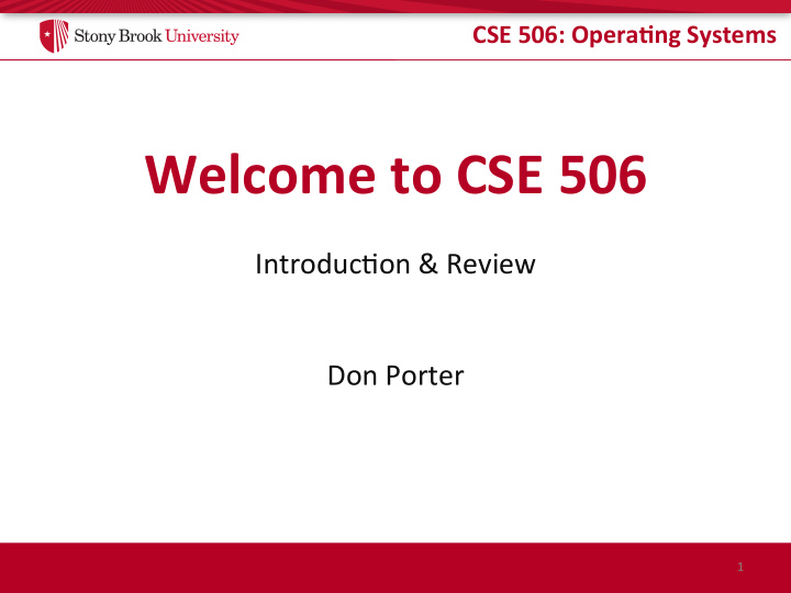 welcome to cse 506