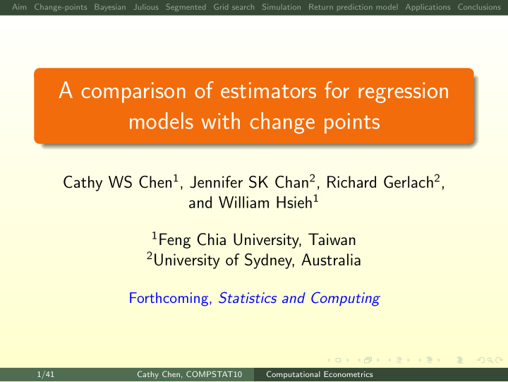 a comparison of estimators for regression models with